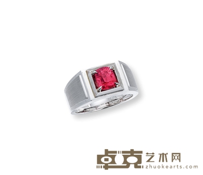 金镶红宝石男戒