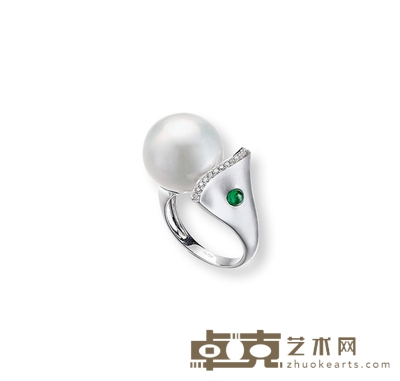 金镶海水白珍珠戒指