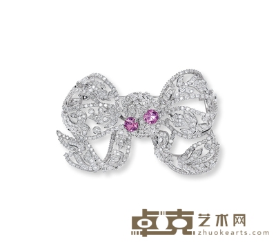 金镶钻石蝴蝶结胸针