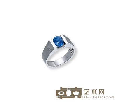 金镶2.49克拉无烧蓝宝石戒指