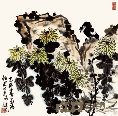 龚继先 菊石图 67×67cm