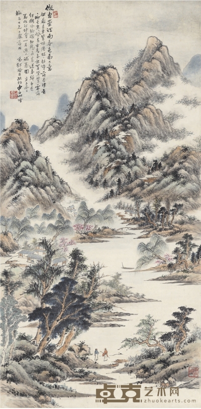 申石伽 江南春色图 124×61cm    