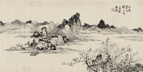 邵逸轩 溪山钓客图
