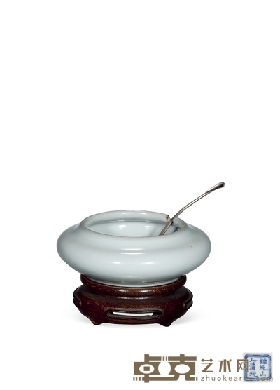 清雍正·唐英为李庽竹作仿官釉洗 高:4cm 直径:8.5cm