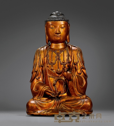 明·夹纻菩萨坐像 高:35cm