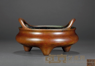 清·大明宣德年制款桥耳炉 高:12cm 直径:19cm 重:3095克