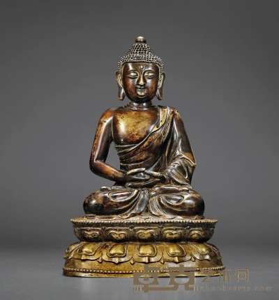 元·铜阿弥陀佛坐像 高：23.5cm