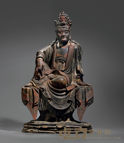 明·木胎水月观音坐像 高:64.5cm