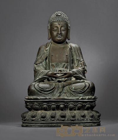 明·铜阿弥陀佛坐像 高：68cm