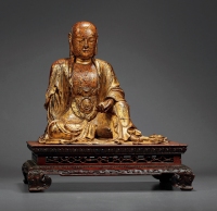 清乾隆·宫廷木胎自在坐地藏菩萨坐像