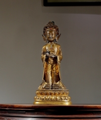 清乾隆·宫廷铜鎏金观音菩萨立像