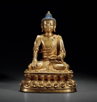 明·铜鎏金释迦牟尼坐像