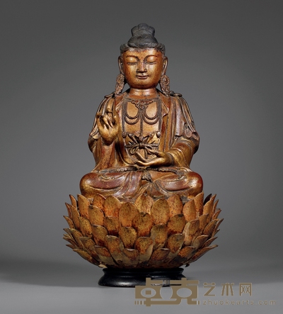明·夹纻菩萨坐像 高:32cm