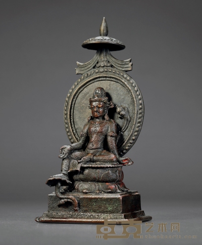 14世纪·那烂陀菩萨坐像 高：20cm