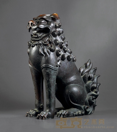 清·铜瑞兽摆件 高:75cm