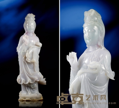 如意观音 翡翠摆件 尺寸:425×118×87mm
