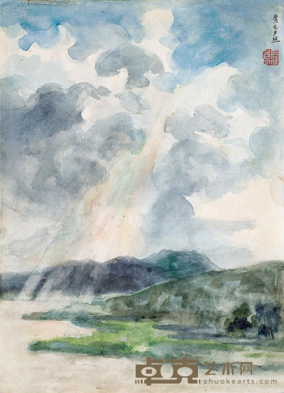 关 良 广元夕照 26.7×19.3cm