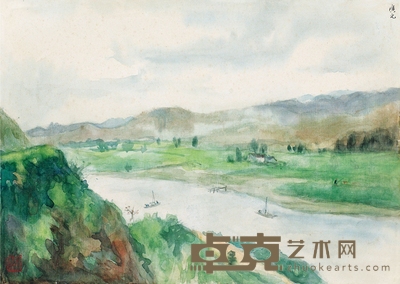 关 良 广元山水 18.7×26.7cm