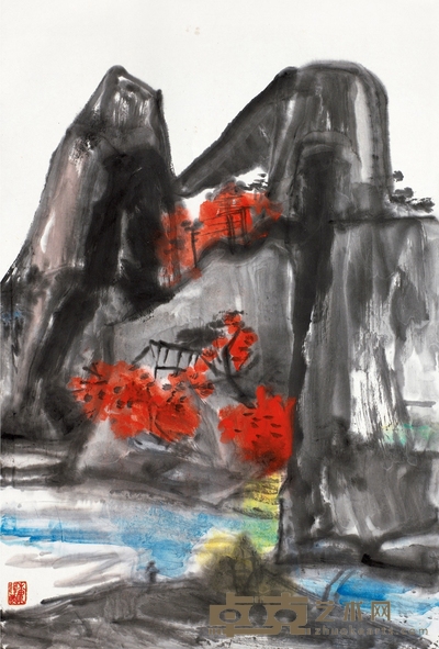 关 良 红枫 67.6×45.6cm