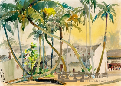 吴冠中 海南岛之晨 29×41cm