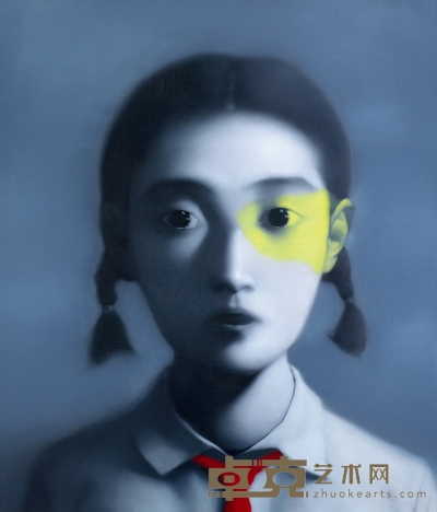 张晓刚 戴红领巾的女孩 100×85cm