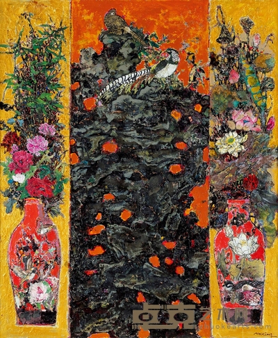 莫 雄 富贵双锦图 170×140cm