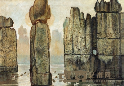 詹建俊 石林湖 54×78cm