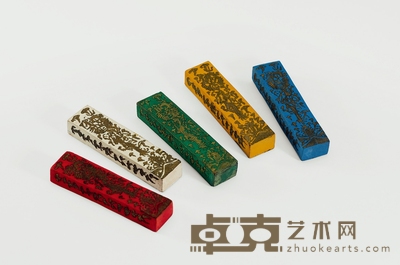 清·彩墨五锭 8.3×2×1.4cm×5 每锭重54g