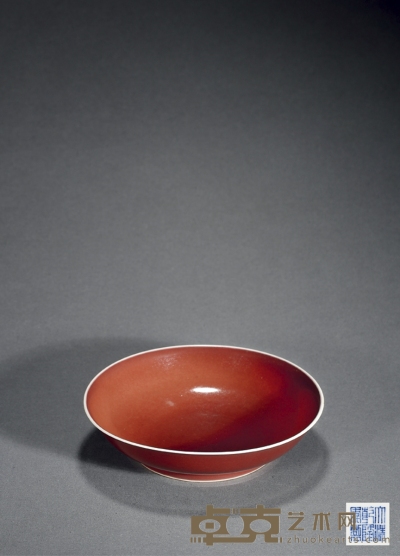 清乾隆·霁红釉盘 直径：18cm