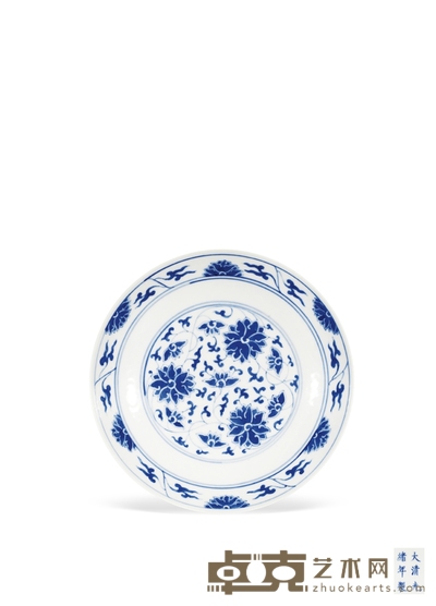 清光绪·青花缠枝莲纹盘 高:3.1cm 直径:16.5cm