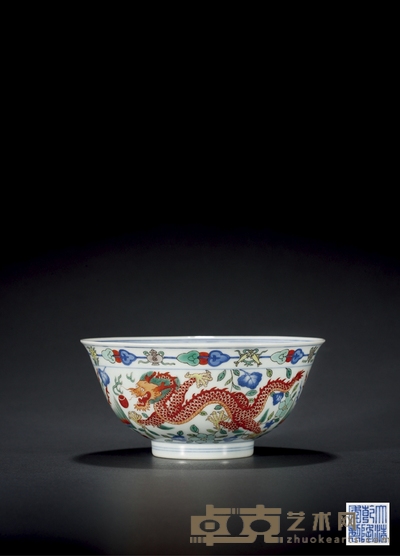 清乾隆·五彩龙凤纹碗 高:7.4cm 直径:15.6cm