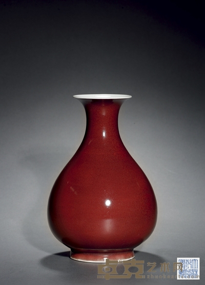 清乾隆·霁红釉玉壶春瓶 高:29cm