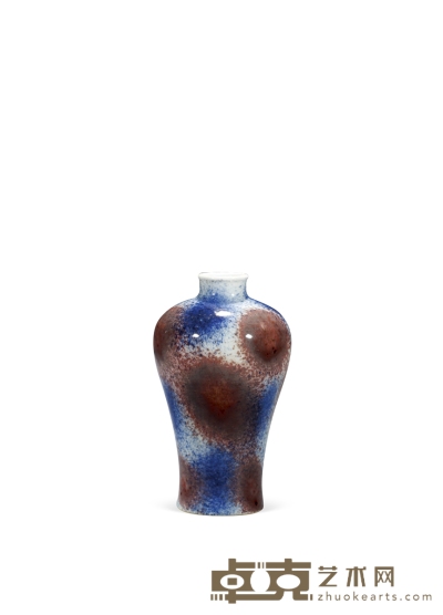 清中期·洒蓝釉裡红梅瓶 高：15.5cm 直径：9cm