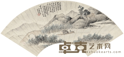 林 纾 湖山泛游图 52.5×18cm