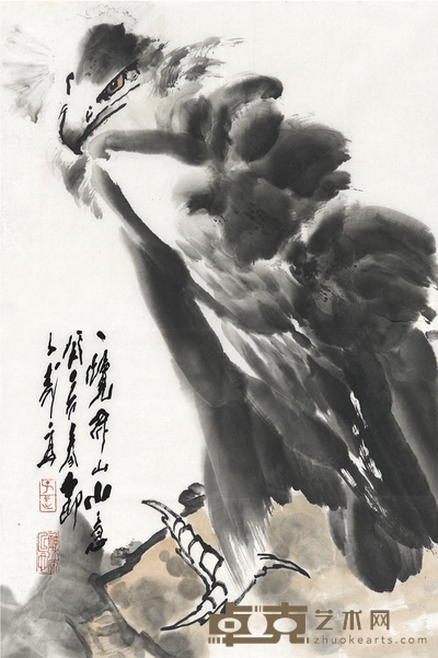 王子武 雄鹰图 70×46cm