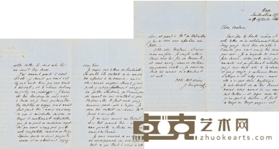 屠格涅夫 论打猎及撰写代表作《烟》的长信 26×20cm