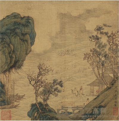 陈 祼 江山问道图 29×29cm