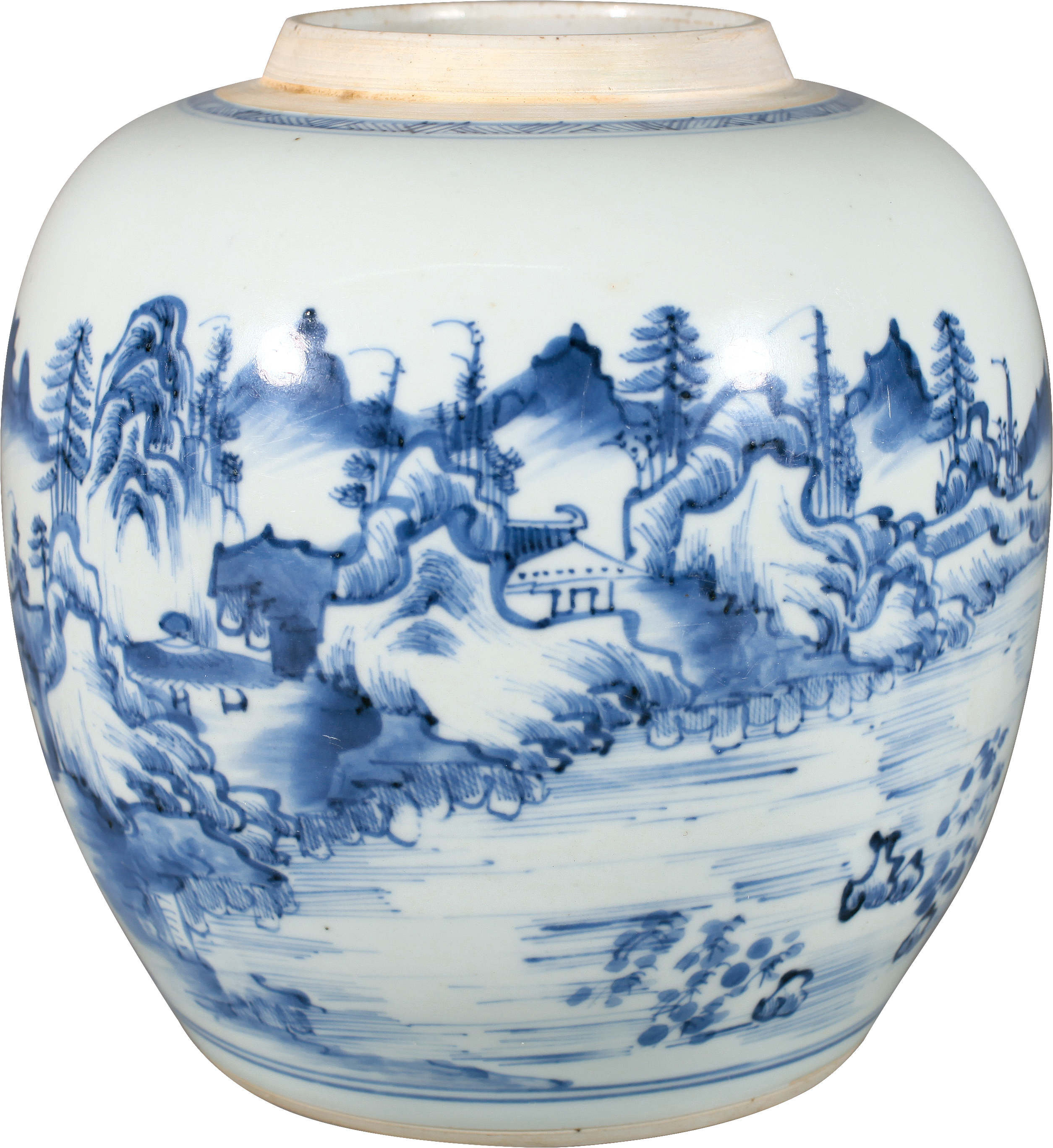 激安売品『旧家蔵出品』★D136清雍正 青花内外開光山水粉彩花卉紋杯 清