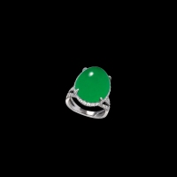 冰种正阳绿满色翡翠戒指
