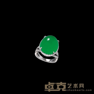 冰种正阳绿满色翡翠戒指 翡翠尺寸约17.8×15.4×9.6mm
戒圈13.5