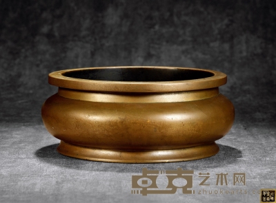 清•『大明宣德年制』款铜缶式炉 重：5809克