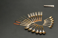 1950年制 维尔贝克（WELBECK）银质鎏金餐具二十四件套组