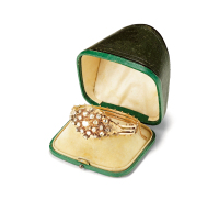 维多利亚时期 钻石镶嵌18K金朵形绮丽饰手镯