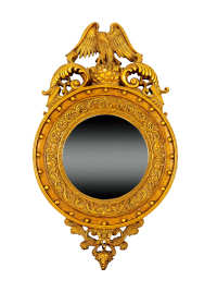 十九世纪制 高浮雕雄鹰饰木鎏金装饰镜