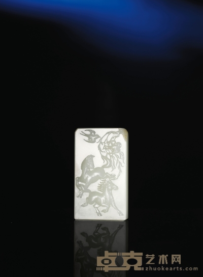 吴灶发 春风得意 白玉牌 80×46×15mm
重量：133.0g