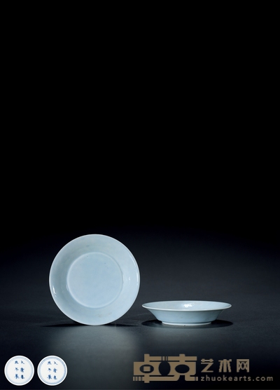 清康熙·天蓝釉小盘 (一对) 直径:9.5cm 数量:2