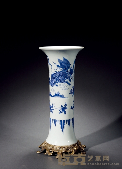 清康熙·青花麒麟纹花觚 高:53.9cm 直径:22.6cm