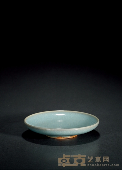 钧窑天蓝釉盘 高:3.2cm 直径:16cm