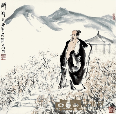 亚 明 醉翁之意不在酒 66.5×67cm