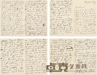 柴可夫斯基 有关瓦格纳的罕见长信 23×18cm×2